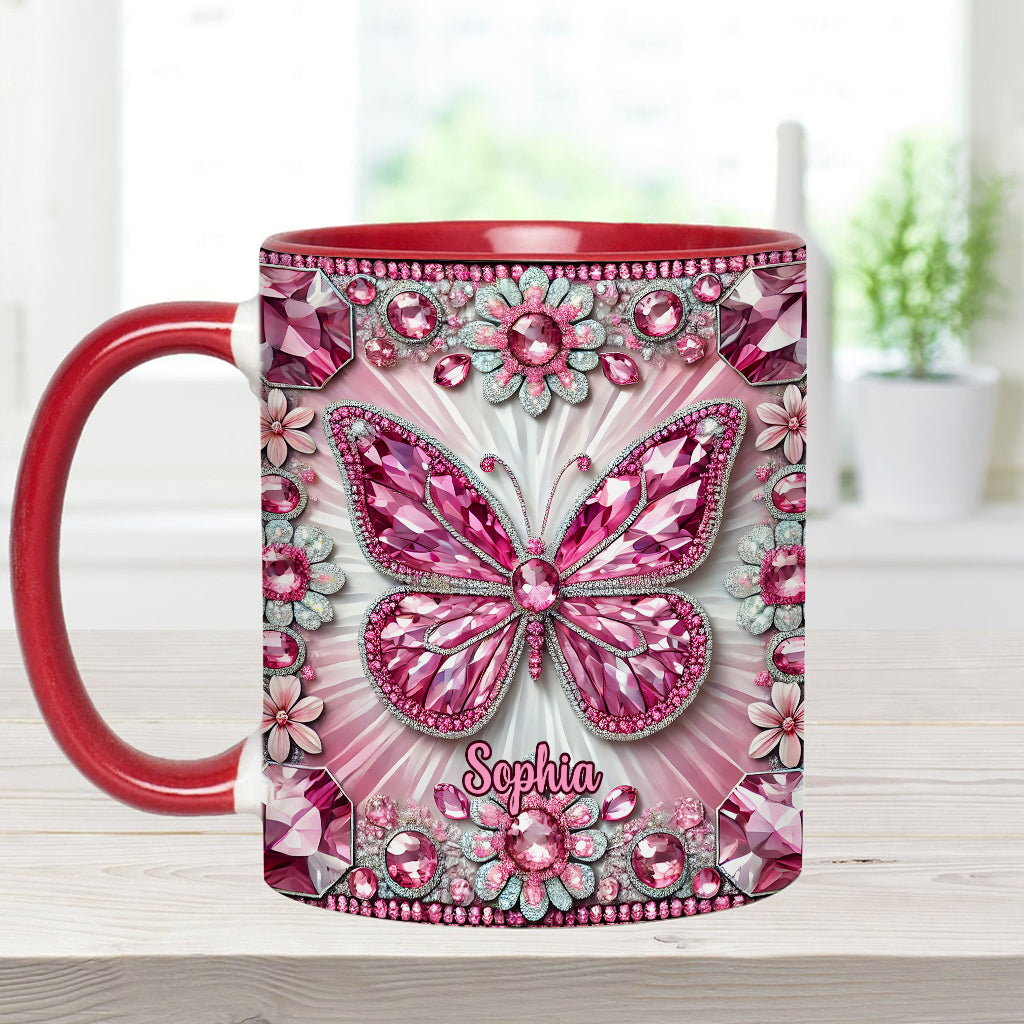 Beautiful Creatures - Personalized Butterfly Accent Mug