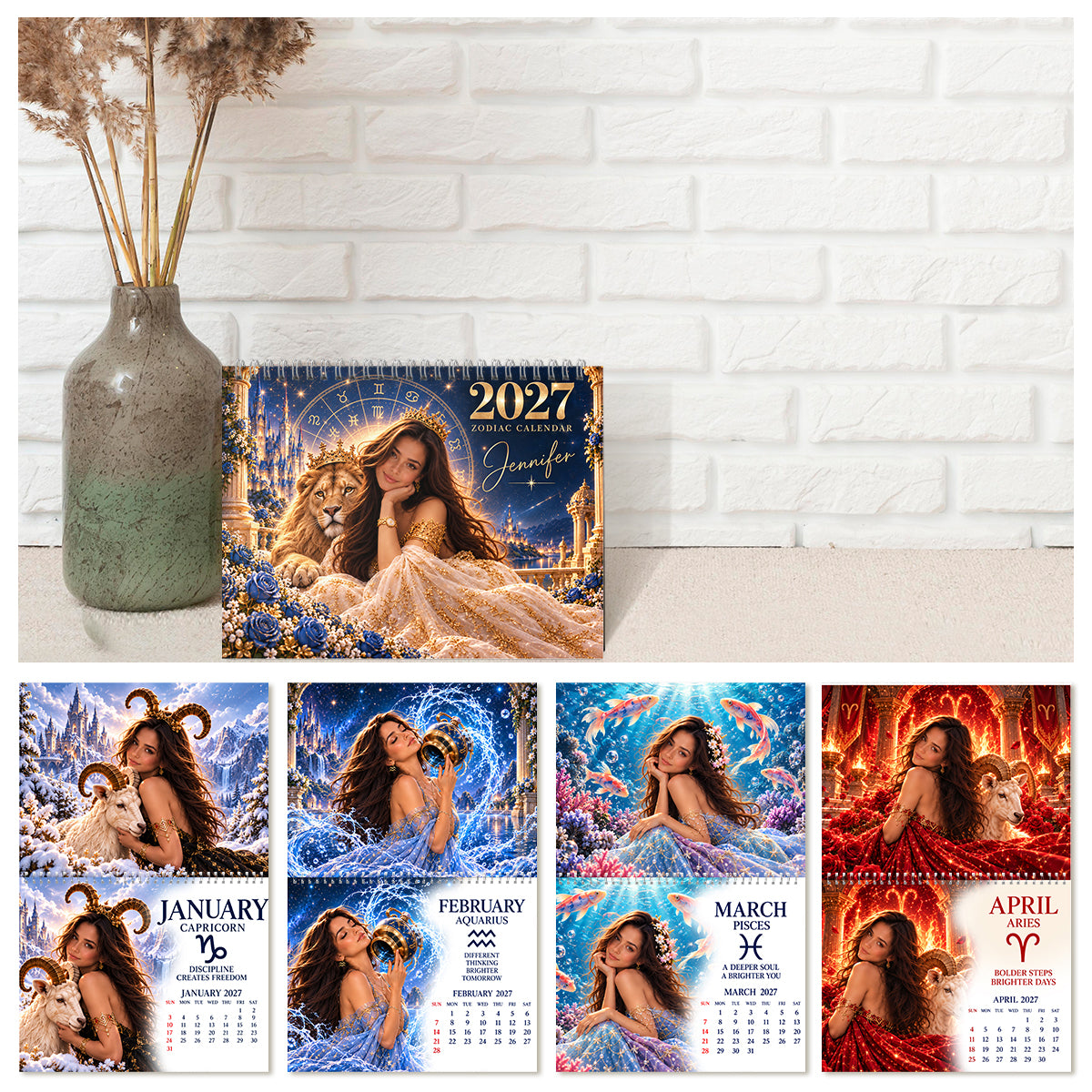 Zodiac Sign Inspiration - Personalized Horoscope Desk Calendar