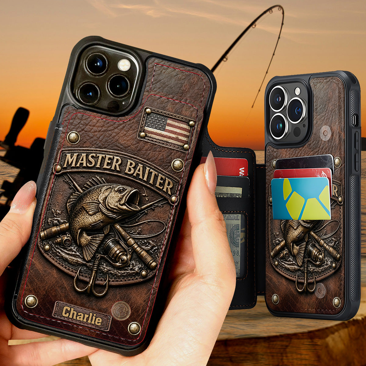 Master Baiter - Personalized Fishing Fully Printed Wallet Phone Case