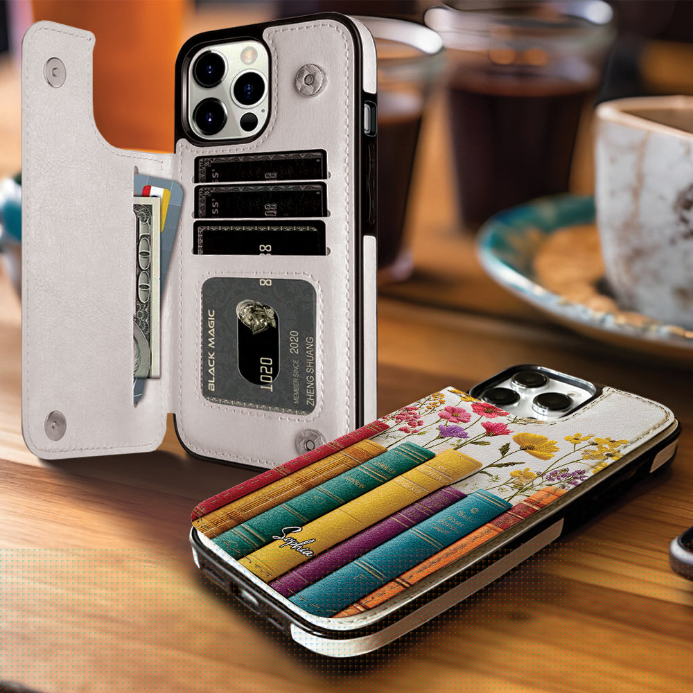 Vintage Flower Book - Personalized Book Foldable Wallet Phone Case