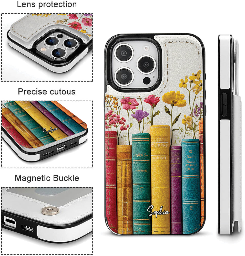 Vintage Flower Book - Personalized Book Foldable Wallet Phone Case