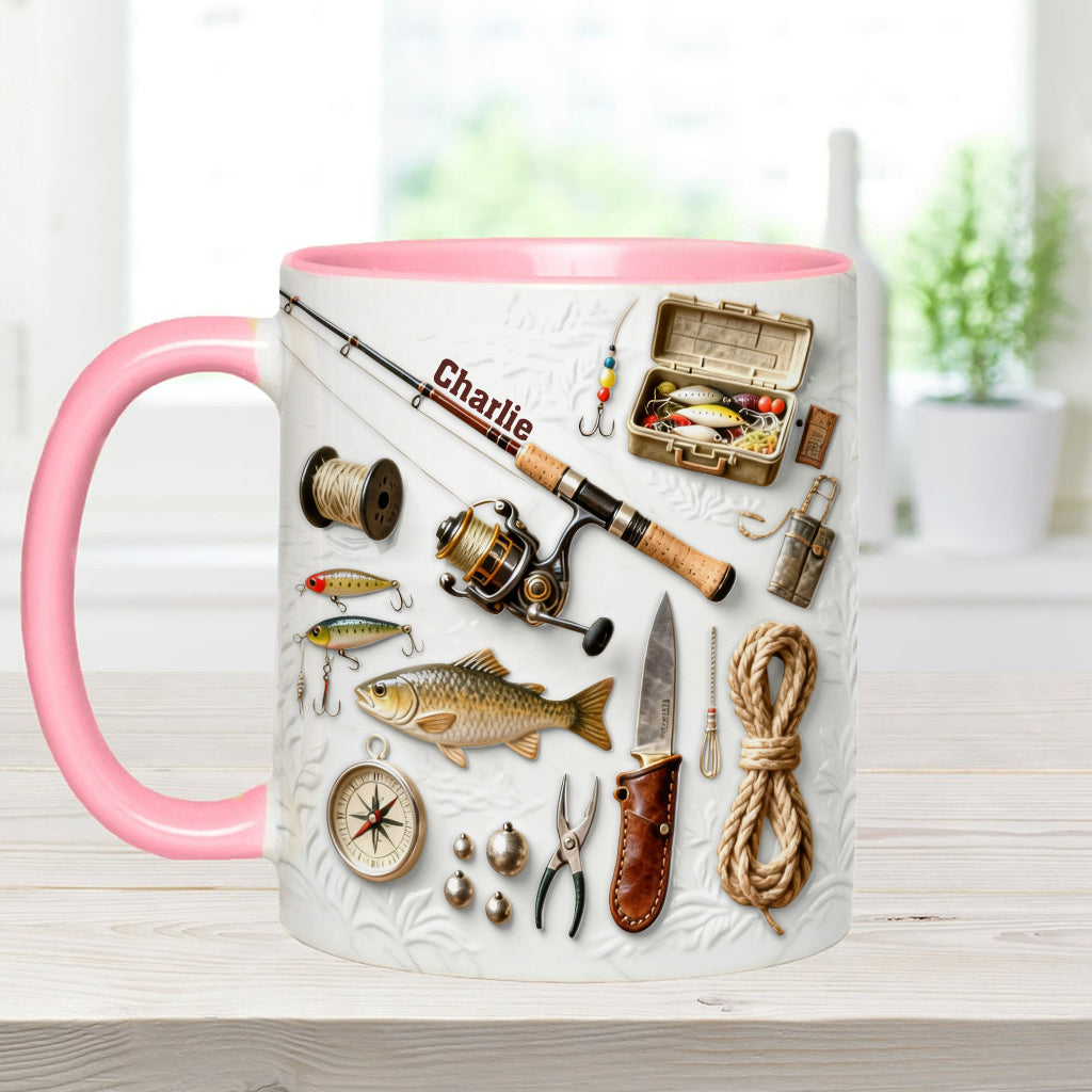 Love Fishing - Personalized Fishing Accent Mug & Coaster
