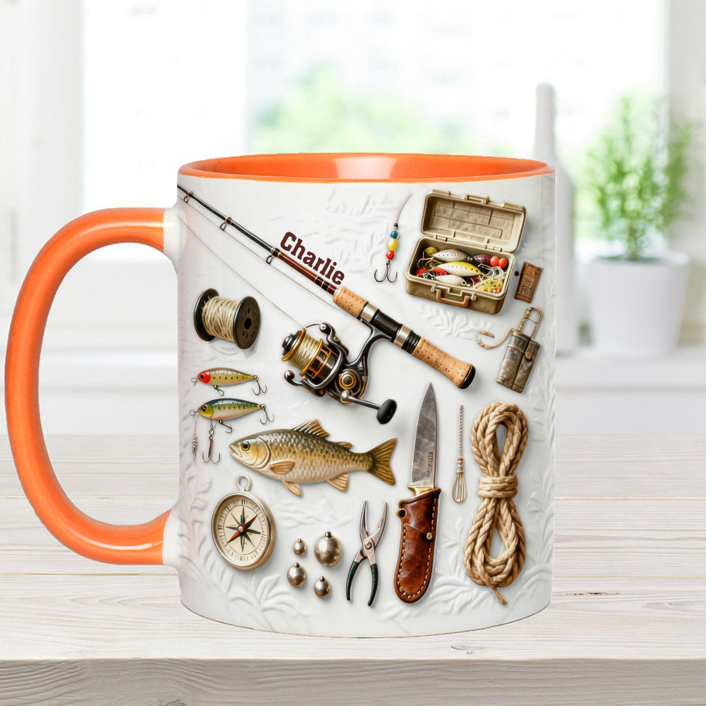 Love Fishing - Personalized Fishing Accent Mug & Coaster