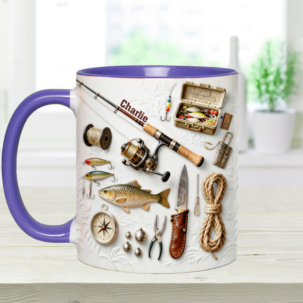 Love Fishing - Personalized Fishing Accent Mug & Coaster