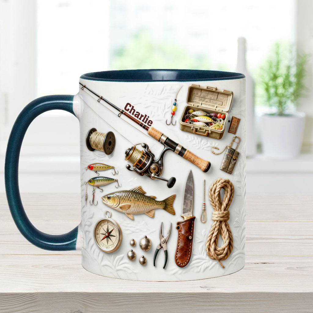 Love Fishing - Personalized Fishing Accent Mug & Coaster