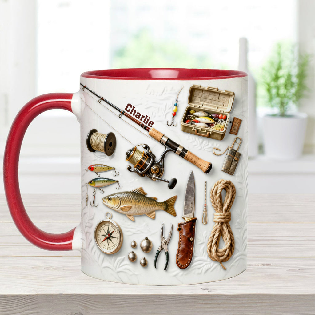Love Fishing - Personalized Fishing Accent Mug & Coaster