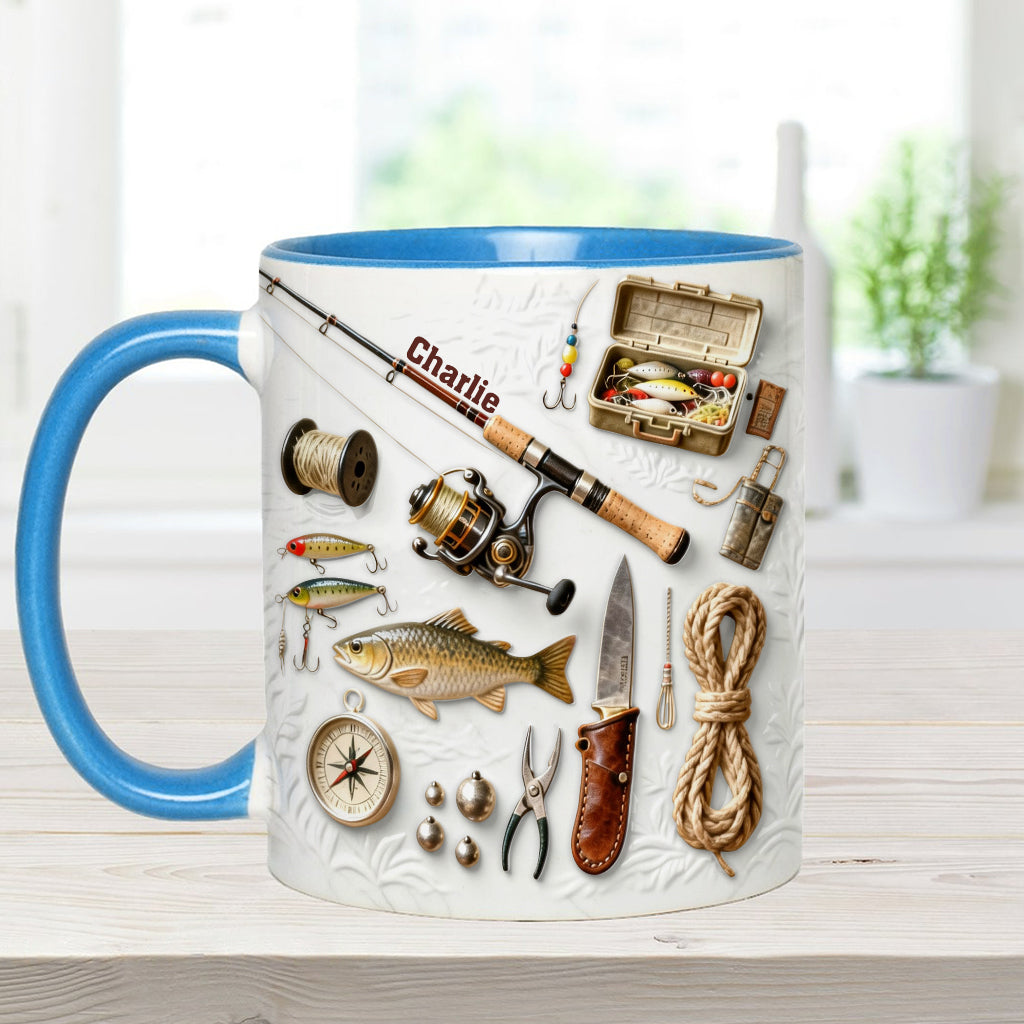 Love Fishing - Personalized Fishing Accent Mug & Coaster