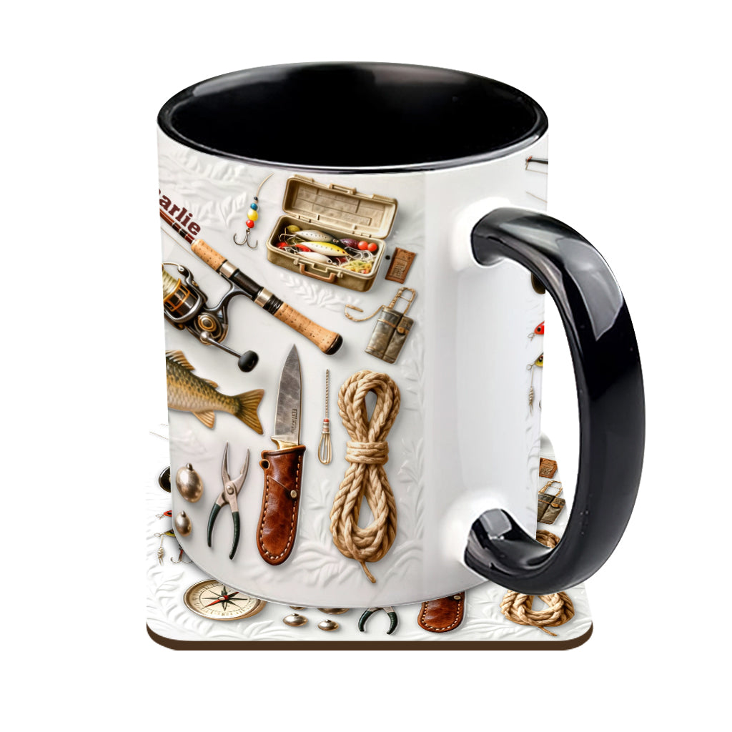 Love Fishing - Personalized Fishing Accent Mug & Coaster