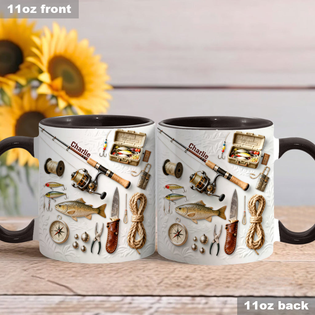 Love Fishing - Personalized Fishing Accent Mug & Coaster