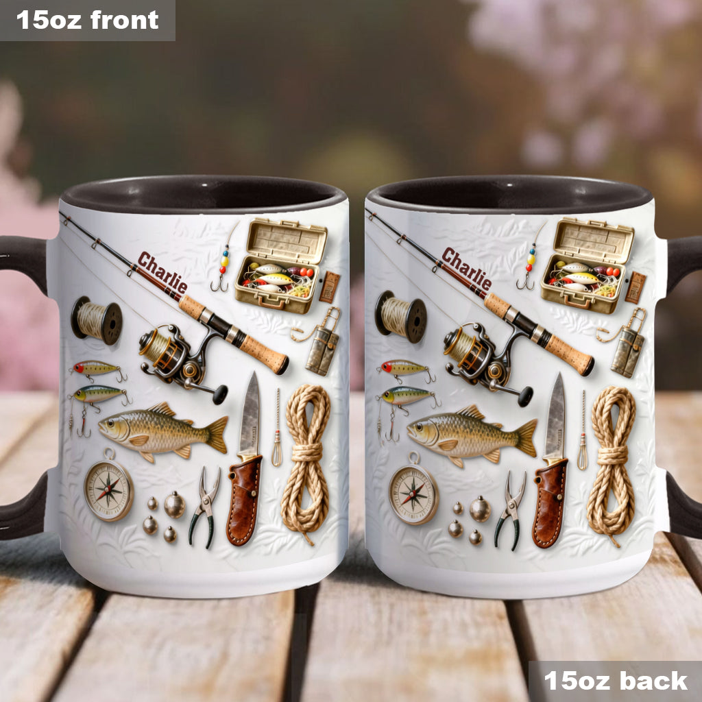 Love Fishing - Personalized Fishing Accent Mug & Coaster