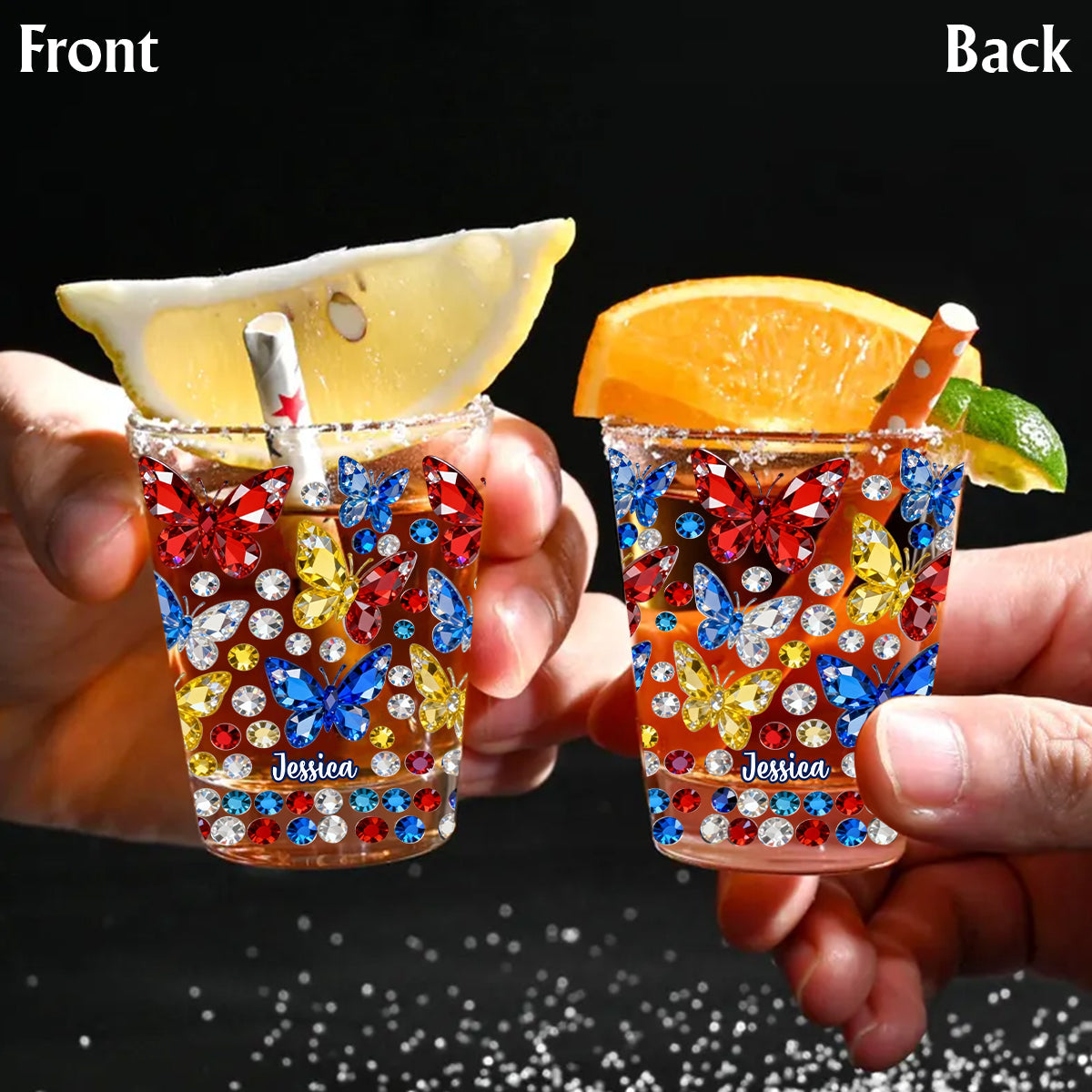 Beautiful Butterfly - Personalized Butterfly Shot Glasses Set