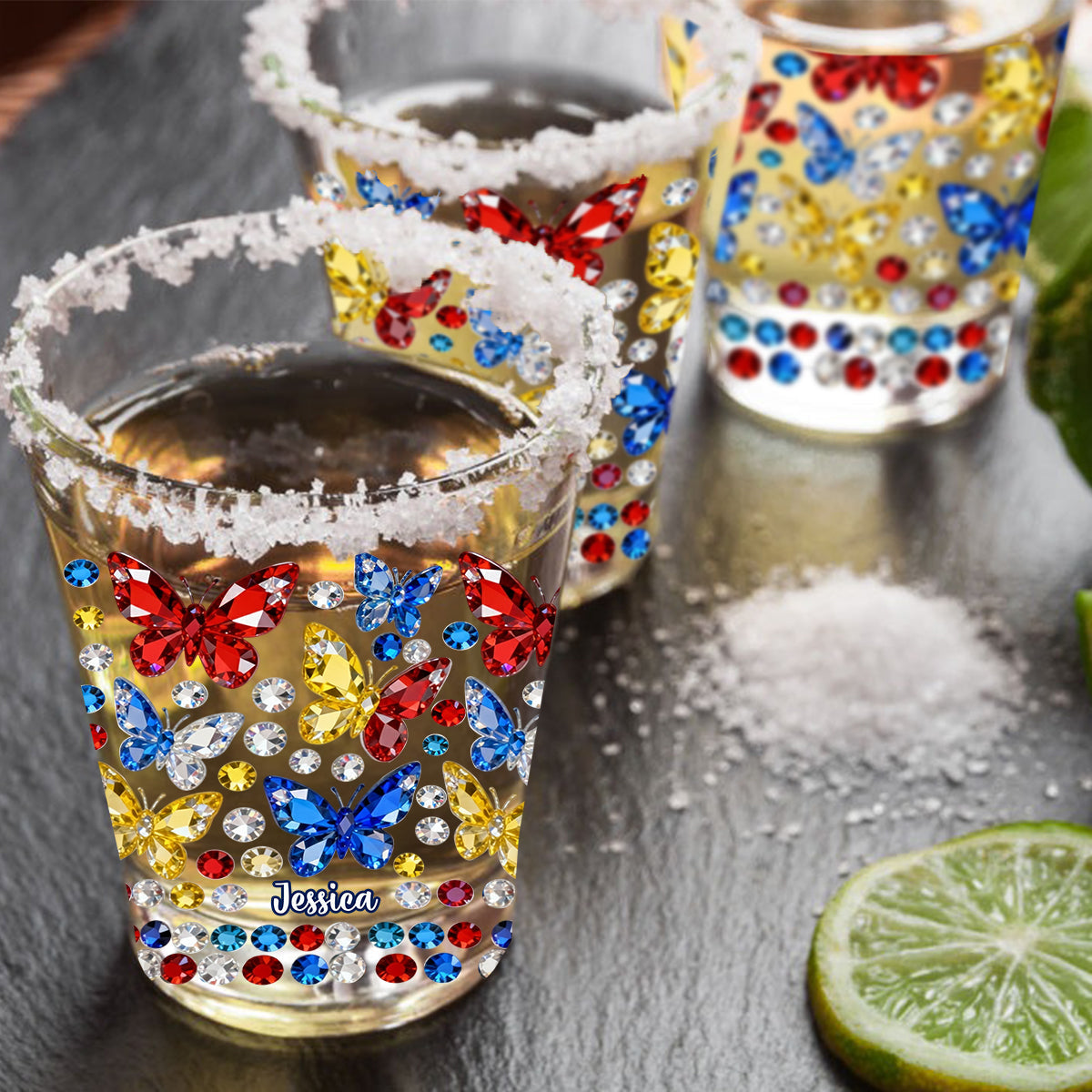 Beautiful Butterfly - Personalized Butterfly Shot Glasses Set