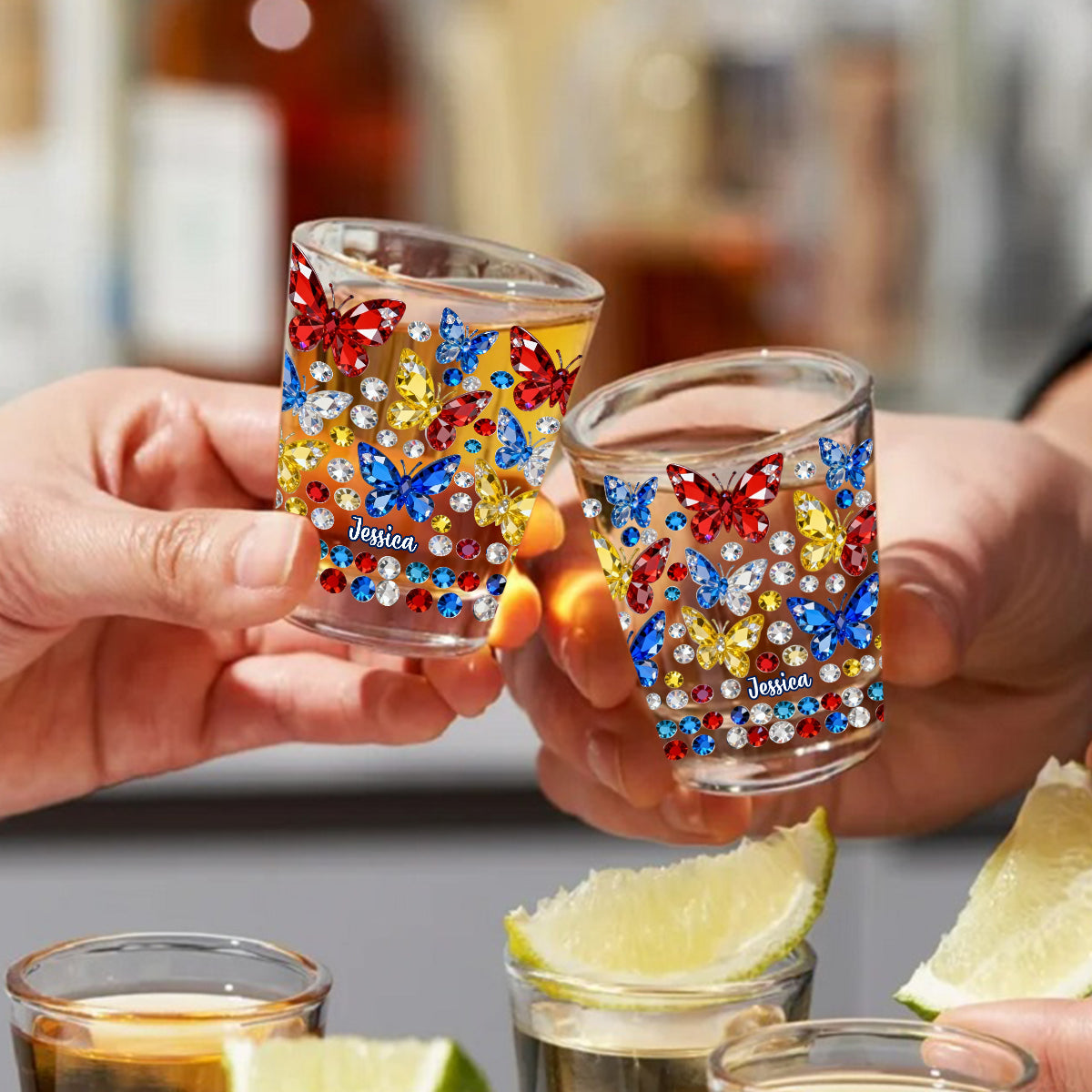 Beautiful Butterfly - Personalized Butterfly Shot Glasses Set