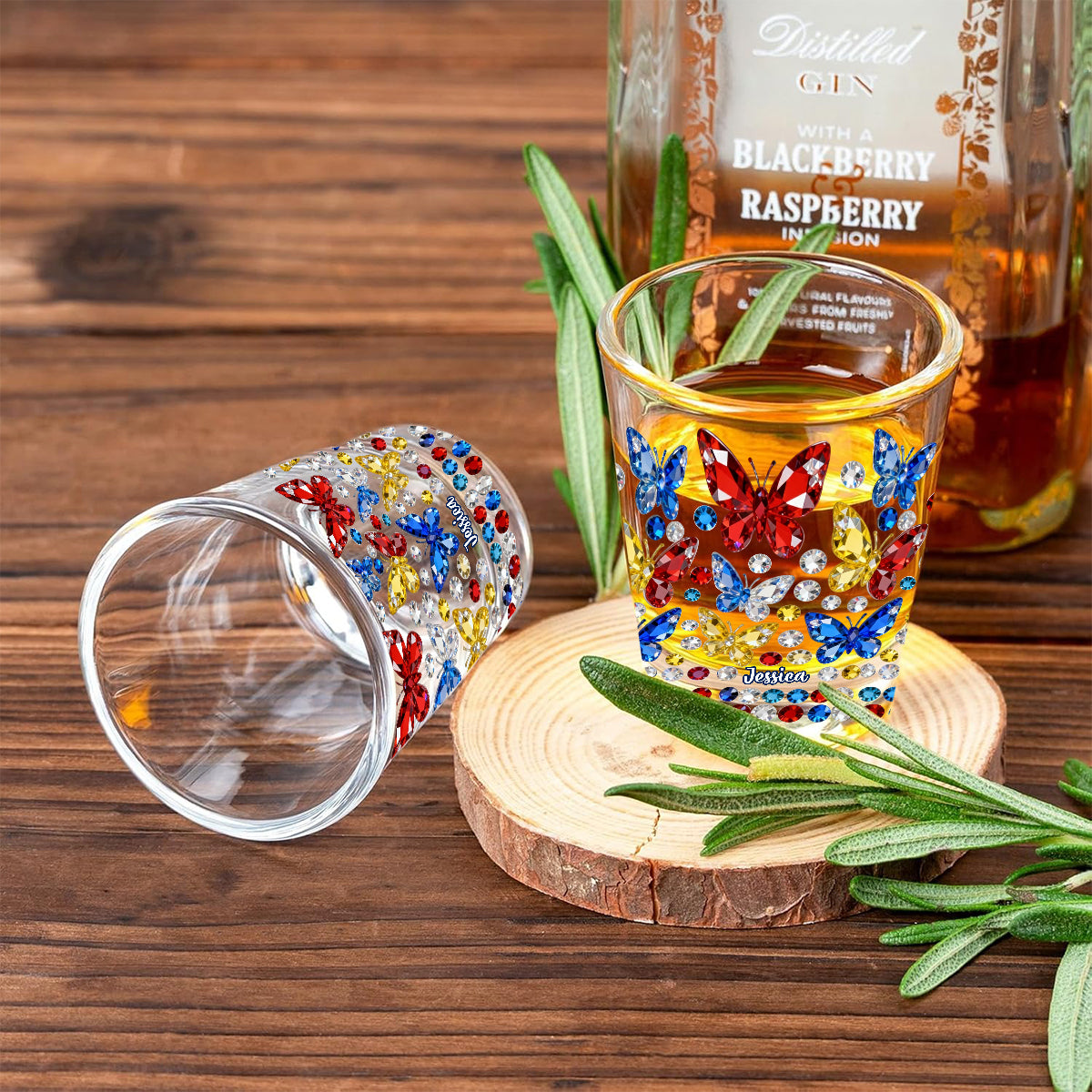Beautiful Butterfly - Personalized Butterfly Shot Glasses Set