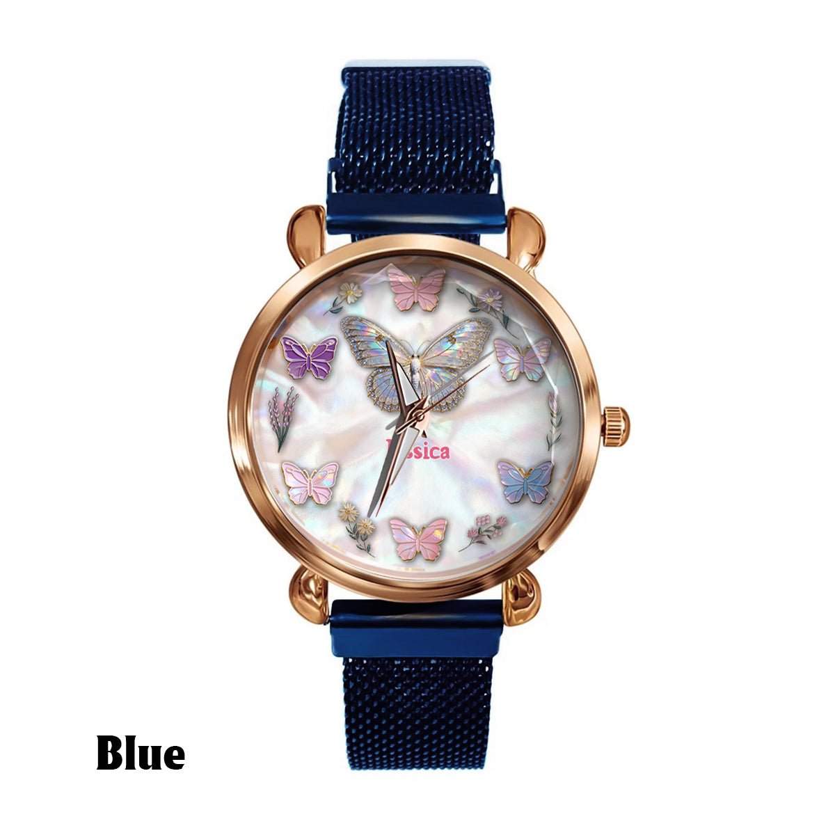 Sparkle Butterfies - Personalized Butterfly Women Hand Watch