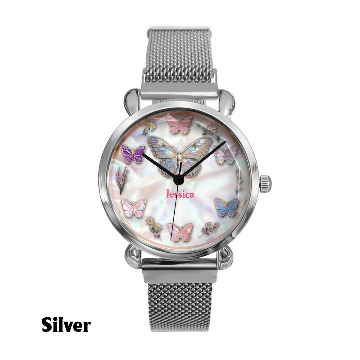 Sparkle Butterfies - Personalized Butterfly Women Hand Watch