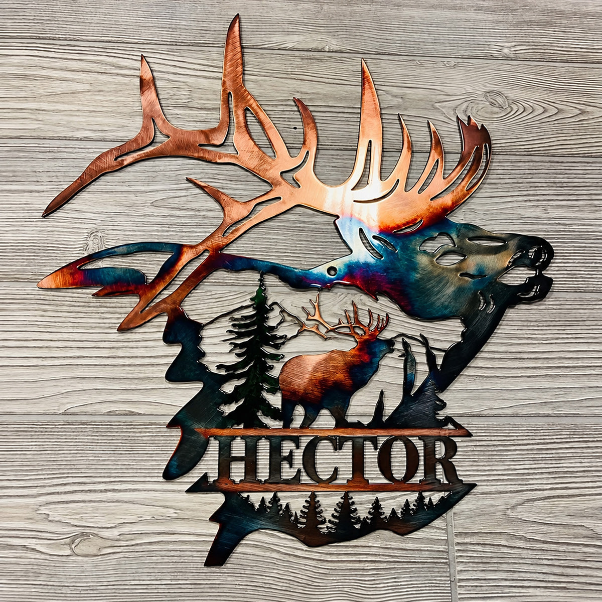 Duck And Elk Metal Wall Art in Country Style-Unique - Personalized Hunting Cut Metal Sign