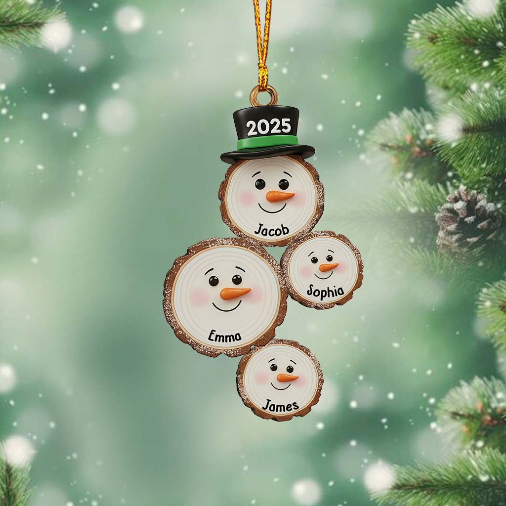 Custom Snowman Christmas - Personalized Family Ornament