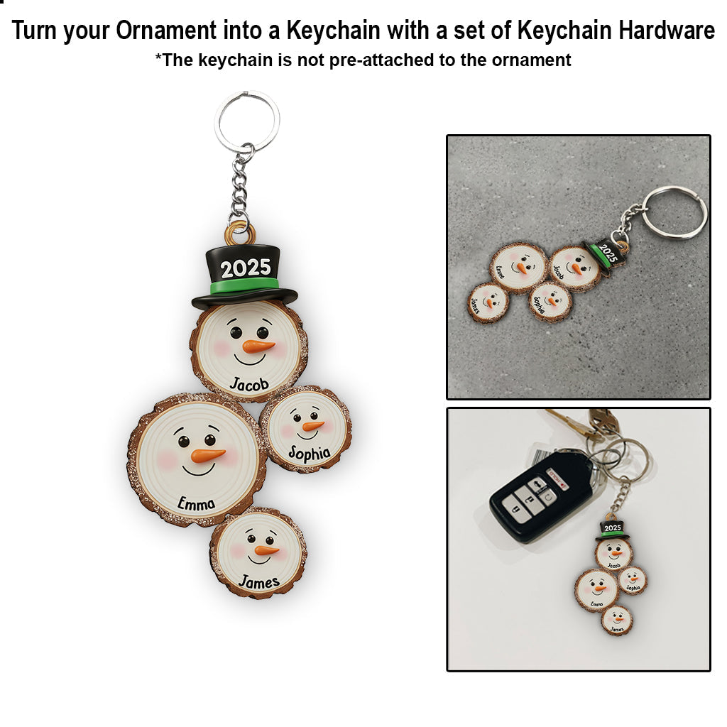 Custom Snowman Christmas - Personalized Family Ornament