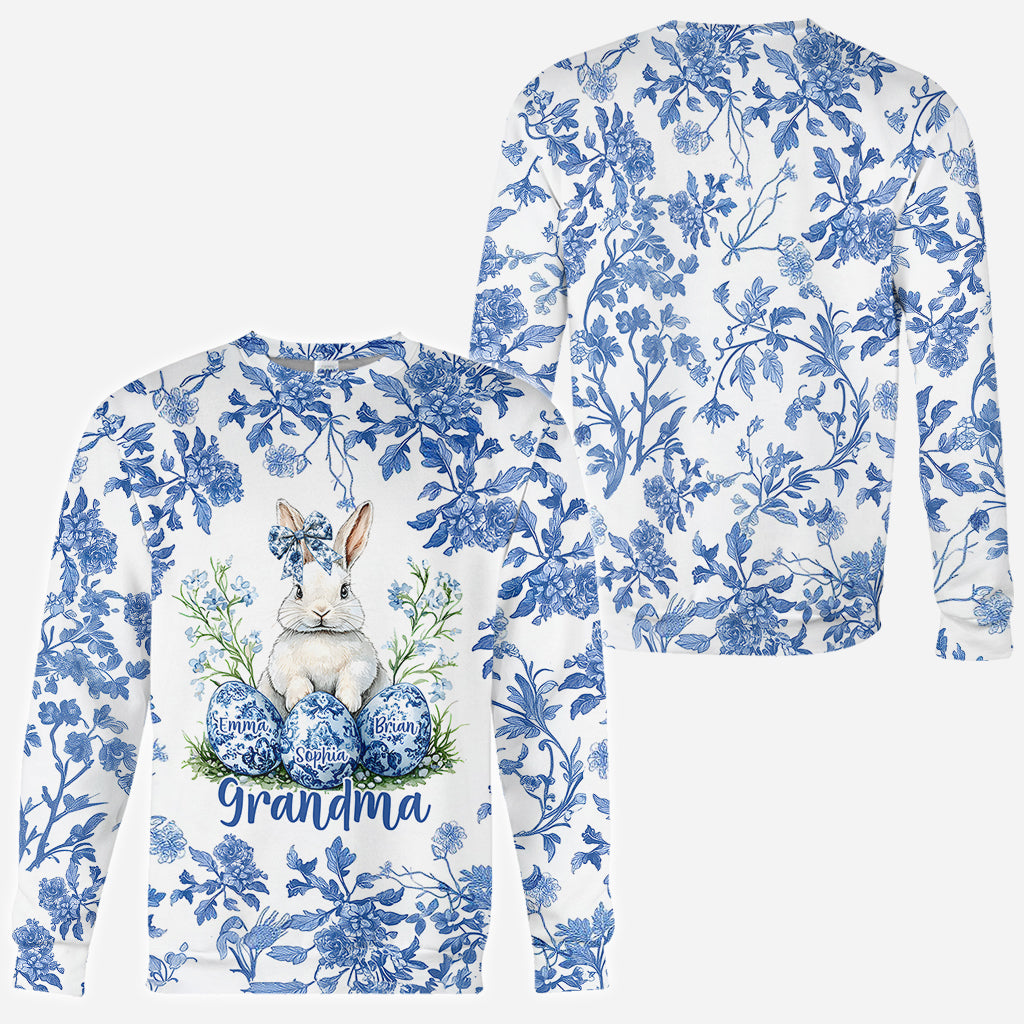 Hoppy Grandma & Her Eggs - Personalized Grandma All Over Shirt