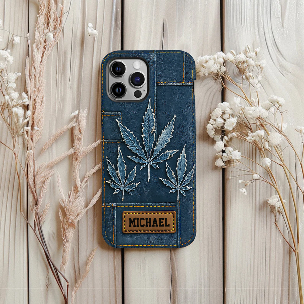 Distressed Denim Marijuanas - Personalized Weed Full Print Phone Case