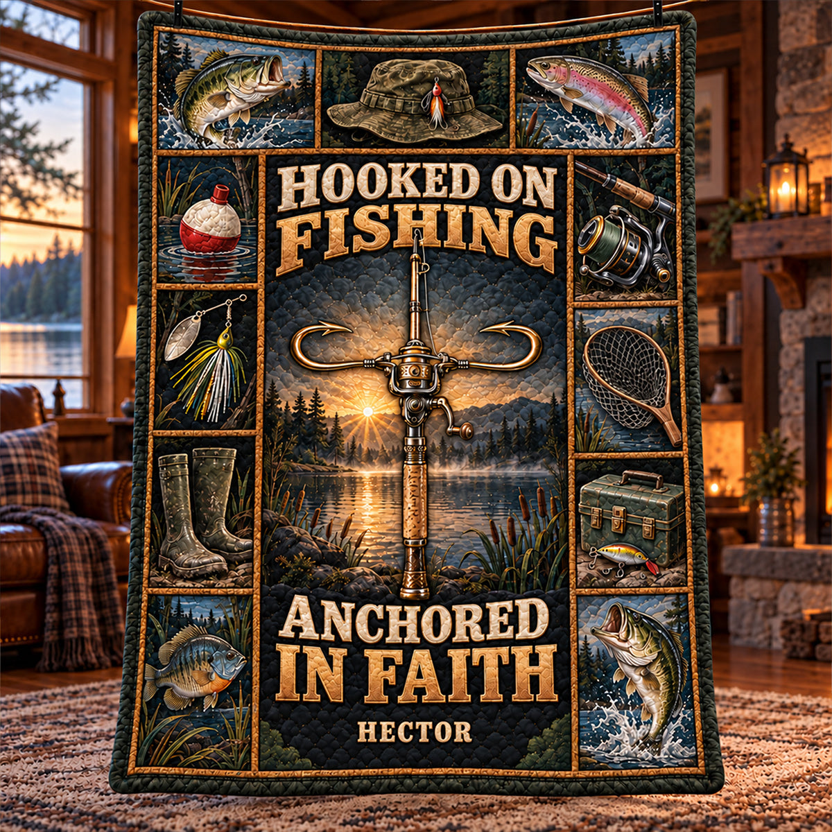 Love God Who Bless Us Fishes - Personalized Fishing Blanket