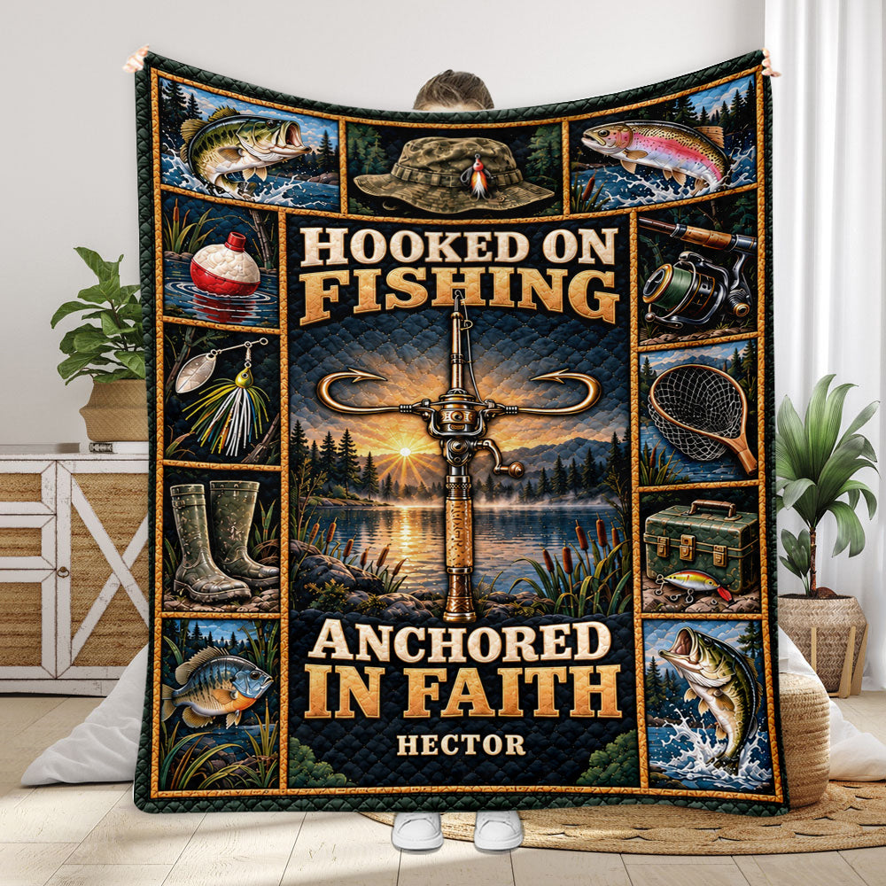 Love God Who Bless Us Fishes - Personalized Fishing Blanket