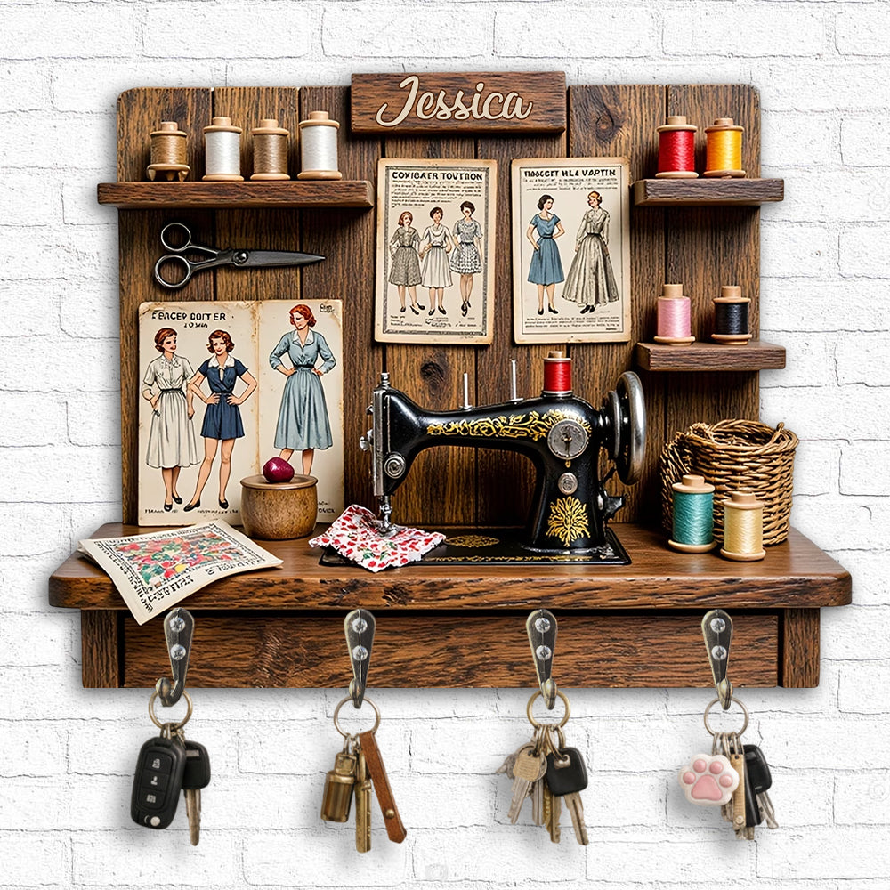 Love Sewing - Personalized Sewing Custom Shaped Hanging Rack
