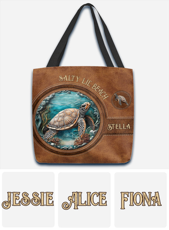Salty Lil' Beach - Personalized Turtle Tote Bag