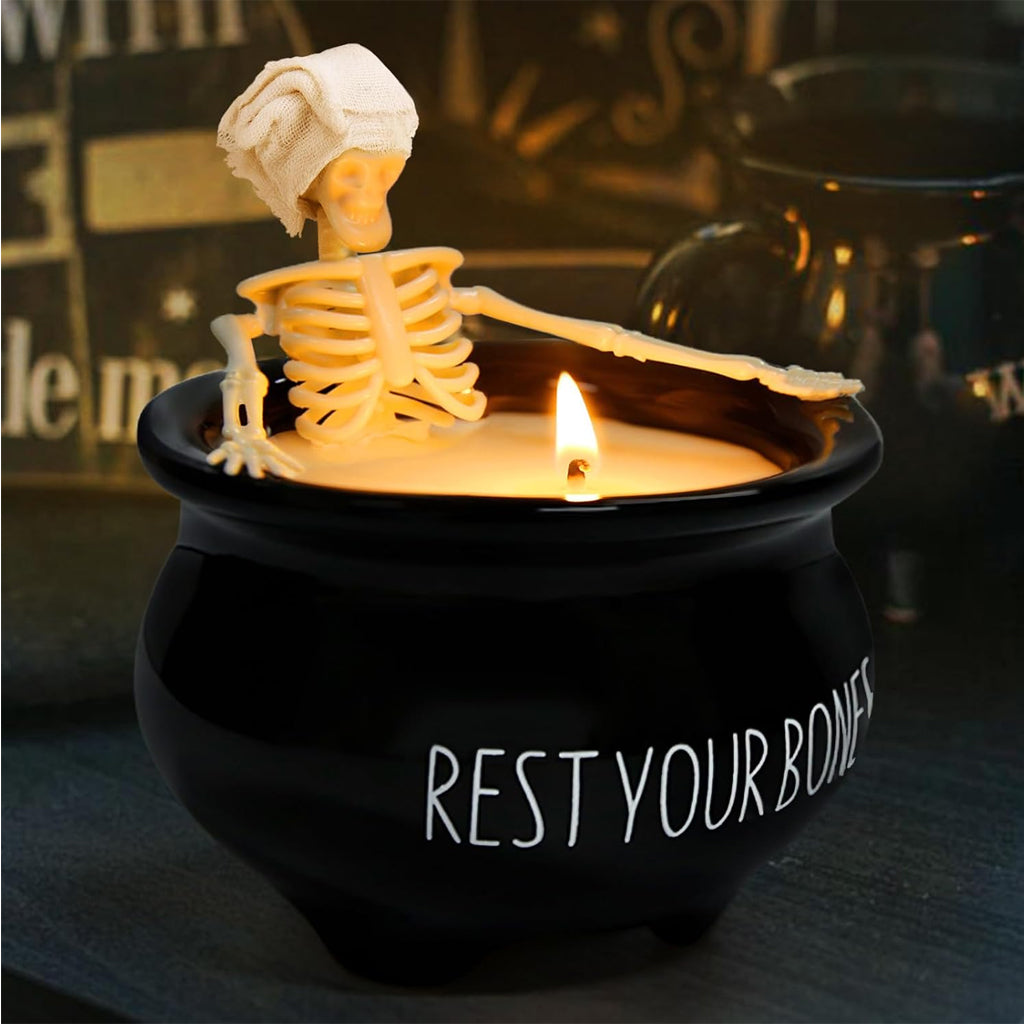 Rest Your Bones Skeleton Candle