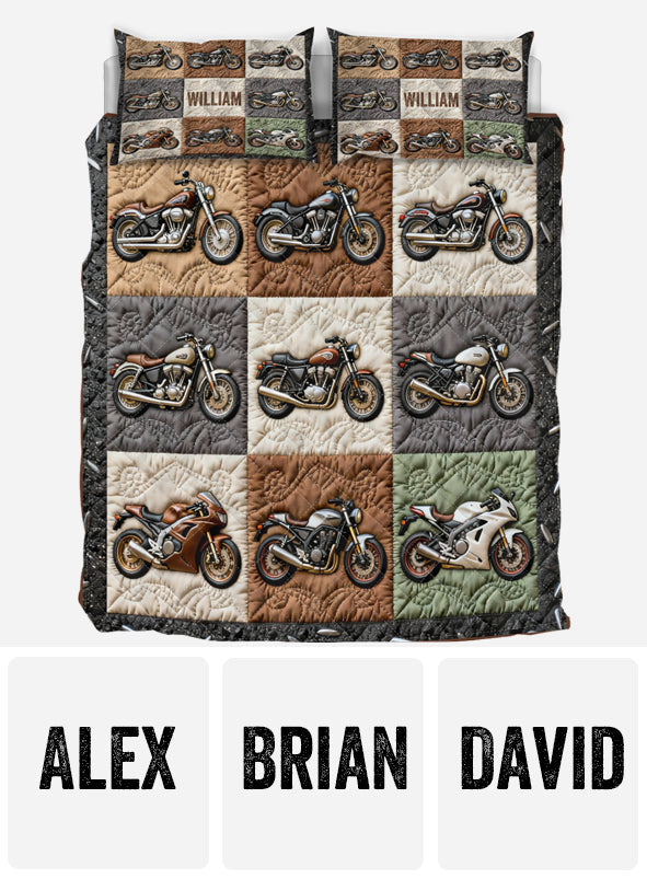 Motorcycles - Personalized Biker Quilt Set