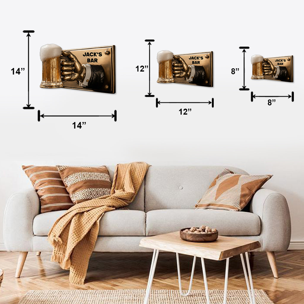 Beer Time - Gift For Bar - Personalized Beer Cut Metal Sign