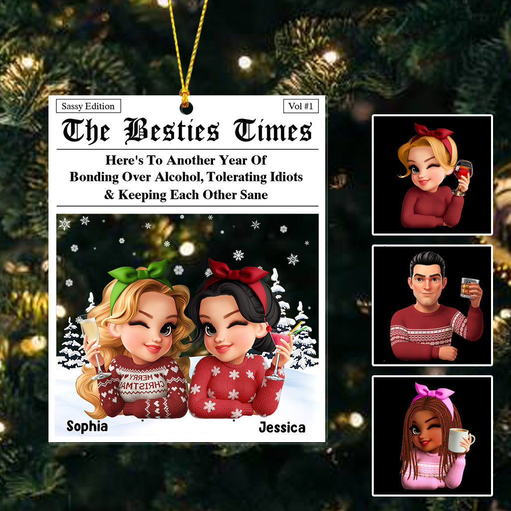 The Bches Times - Personalized Bestie Transparent Ornament