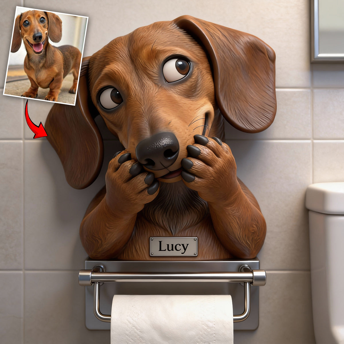 Custom Any Photo - Personalized Dog Toilet Paper Holder