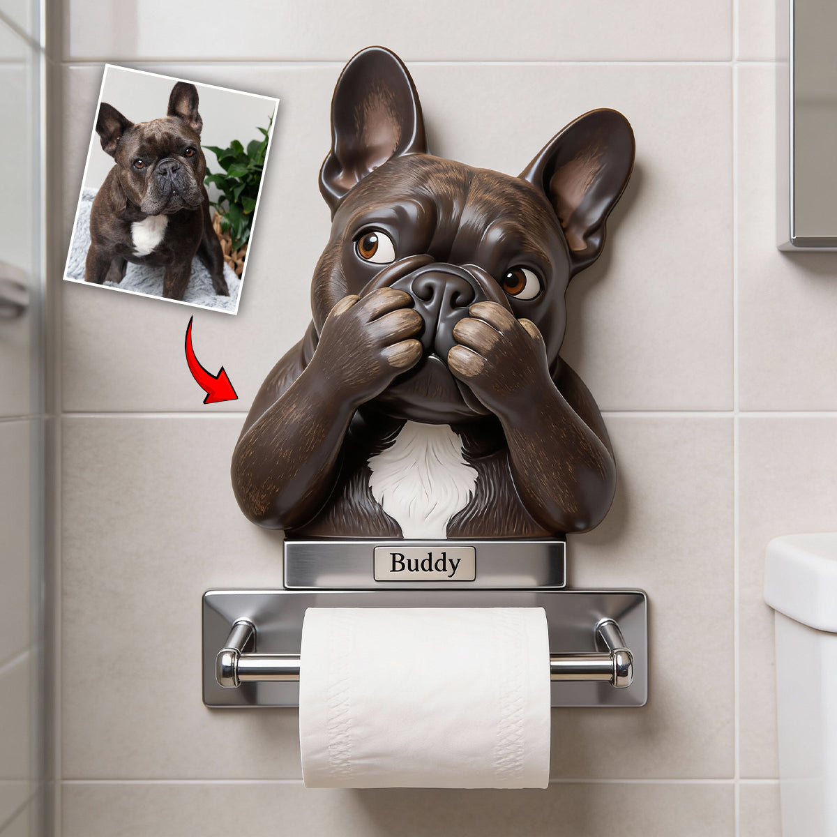 Custom Any Photo - Personalized Dog Toilet Paper Holder