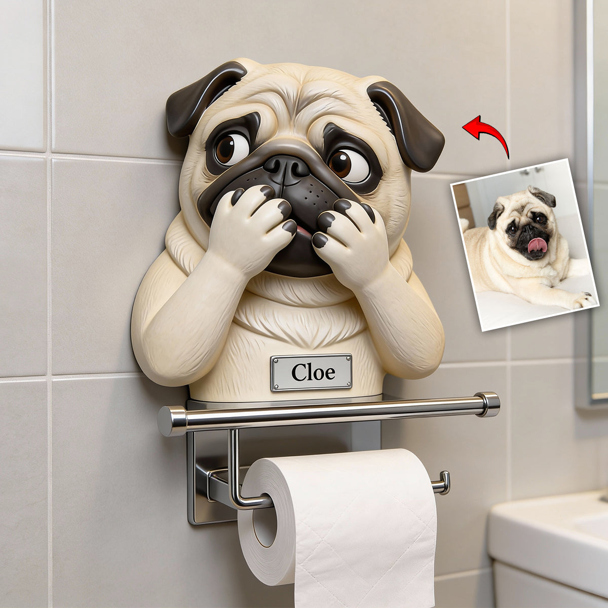 Custom Any Photo - Personalized Dog Toilet Paper Holder