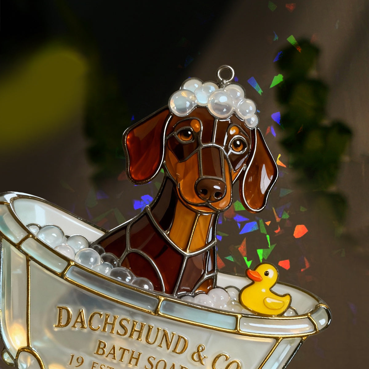 Wash Your Paws Pet & Co Bath Soap - Personalized Dog Hologram Window Hanging Suncatcher