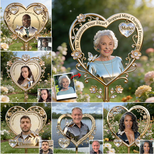 The Moment Your Heart Stopped - Personalized Memorial Acrylic Garden Sign/ Acrylic Plaque Sign