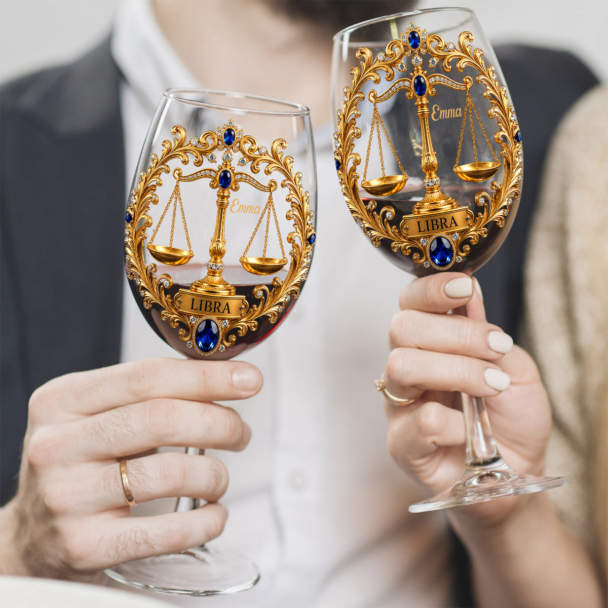 Zodiac Sign - Personalized Horoscope Wine Glass With Long Stem