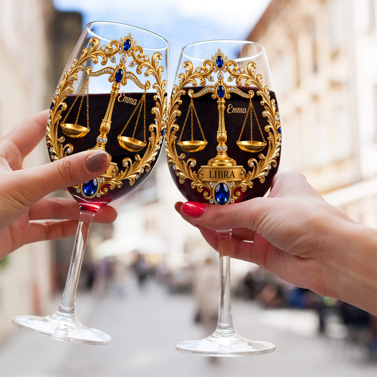 Zodiac Sign - Personalized Horoscope Wine Glass With Long Stem
