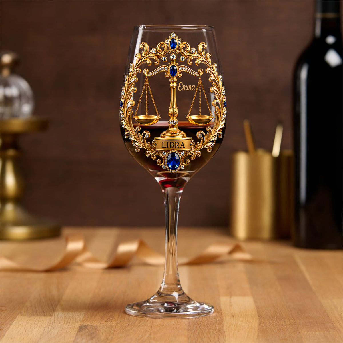 Zodiac Sign - Personalized Horoscope Wine Glass With Long Stem