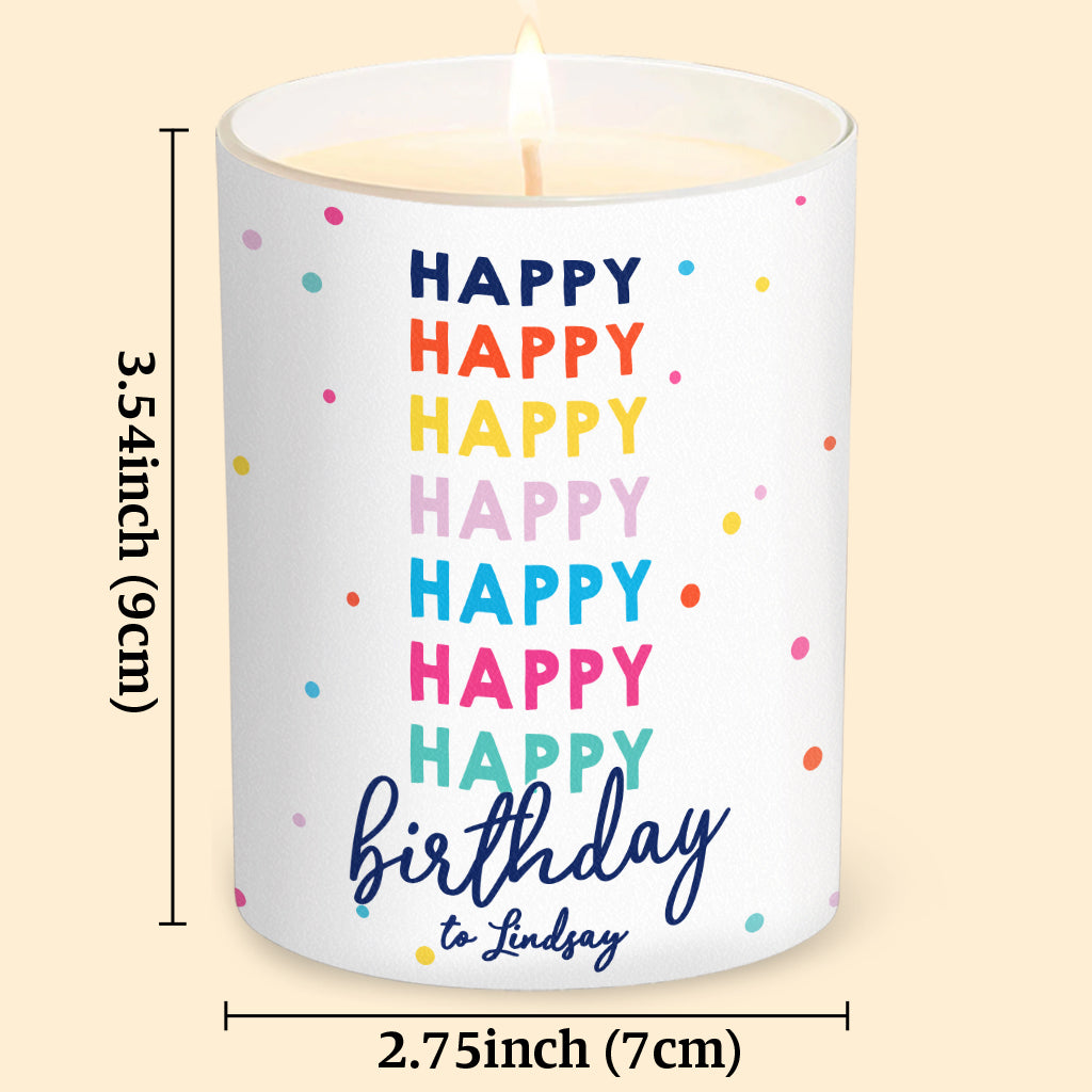 Happy Birthday - Personalized Birthday Candle With Wooden Lid