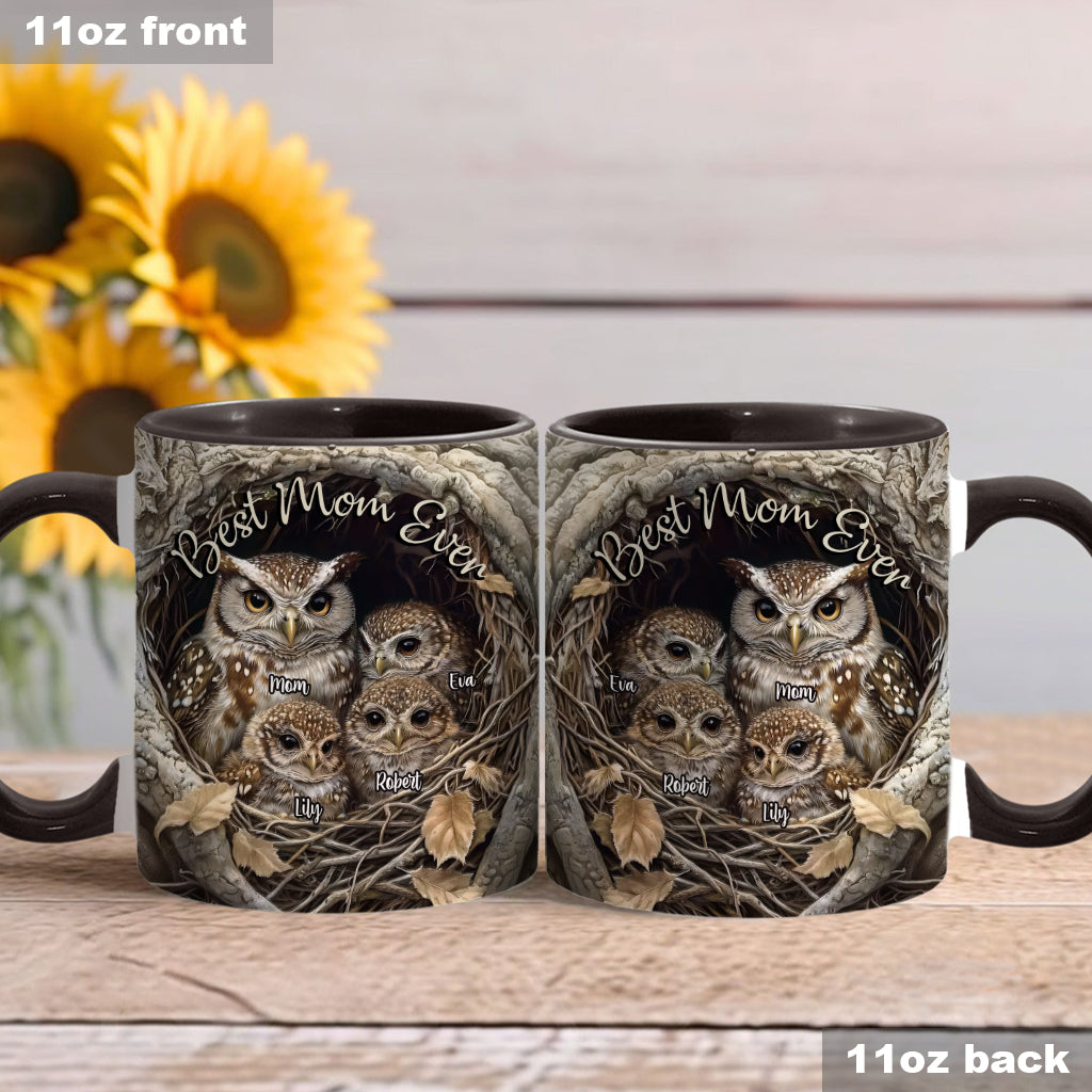 Best Owl Mom Ever - Personalized Mother Accent Mug