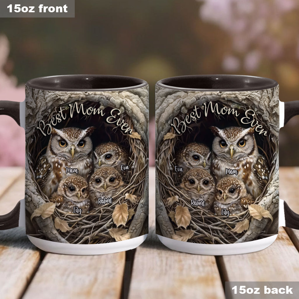 Best Owl Mom Ever - Personalized Mother Accent Mug