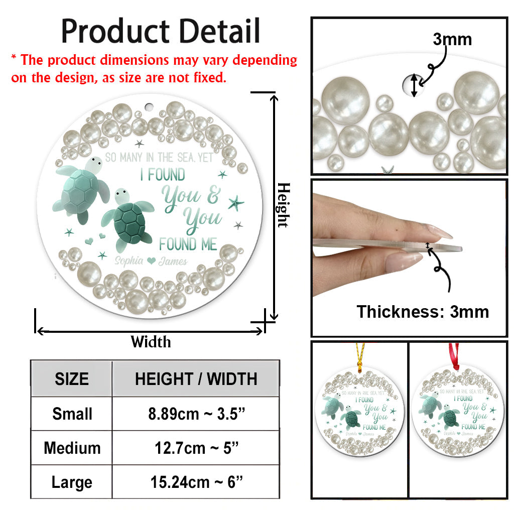 So Many In The Sea Turtle Couple - Personalized Turtle Transparent Ornament