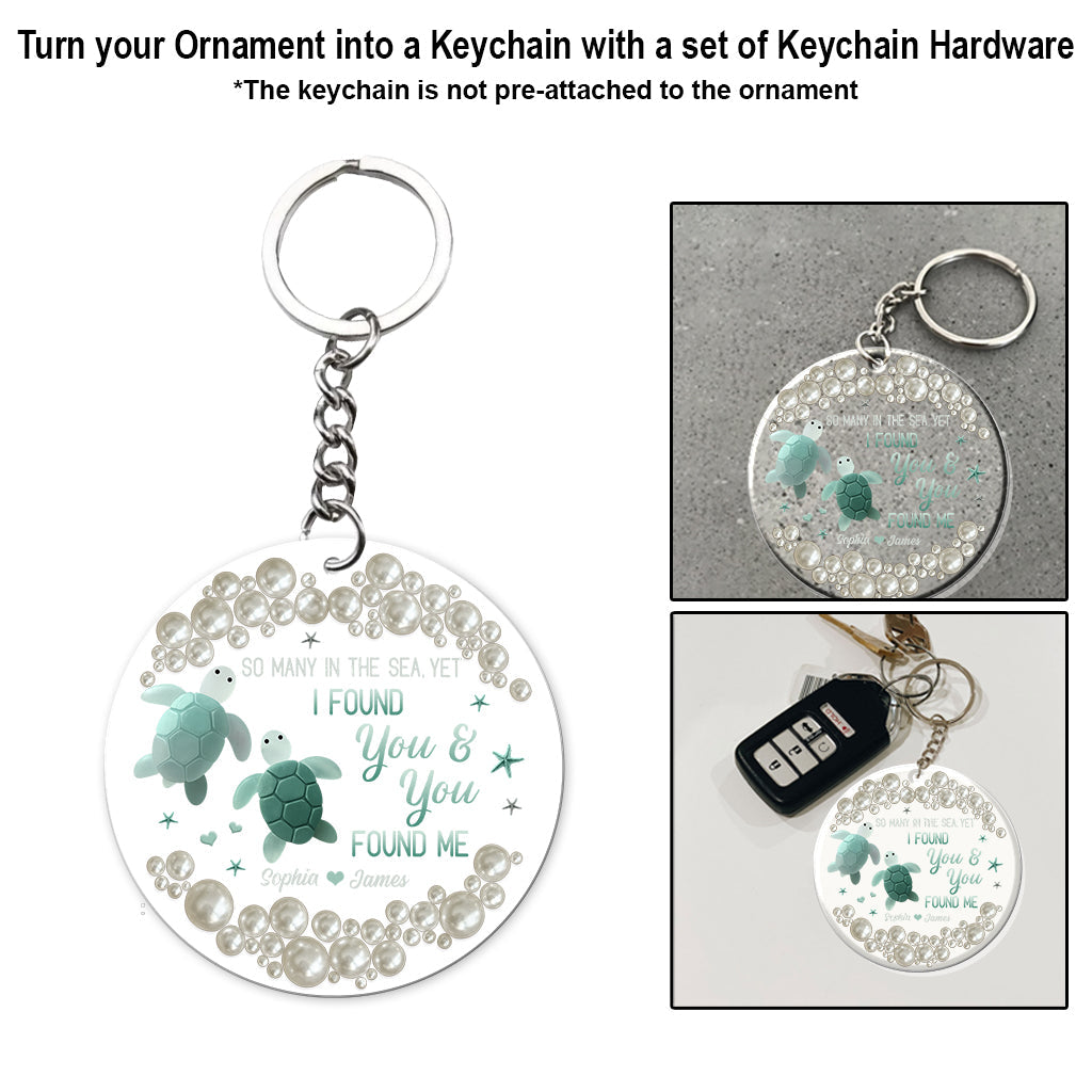 So Many In The Sea Turtle Couple - Personalized Turtle Transparent Ornament