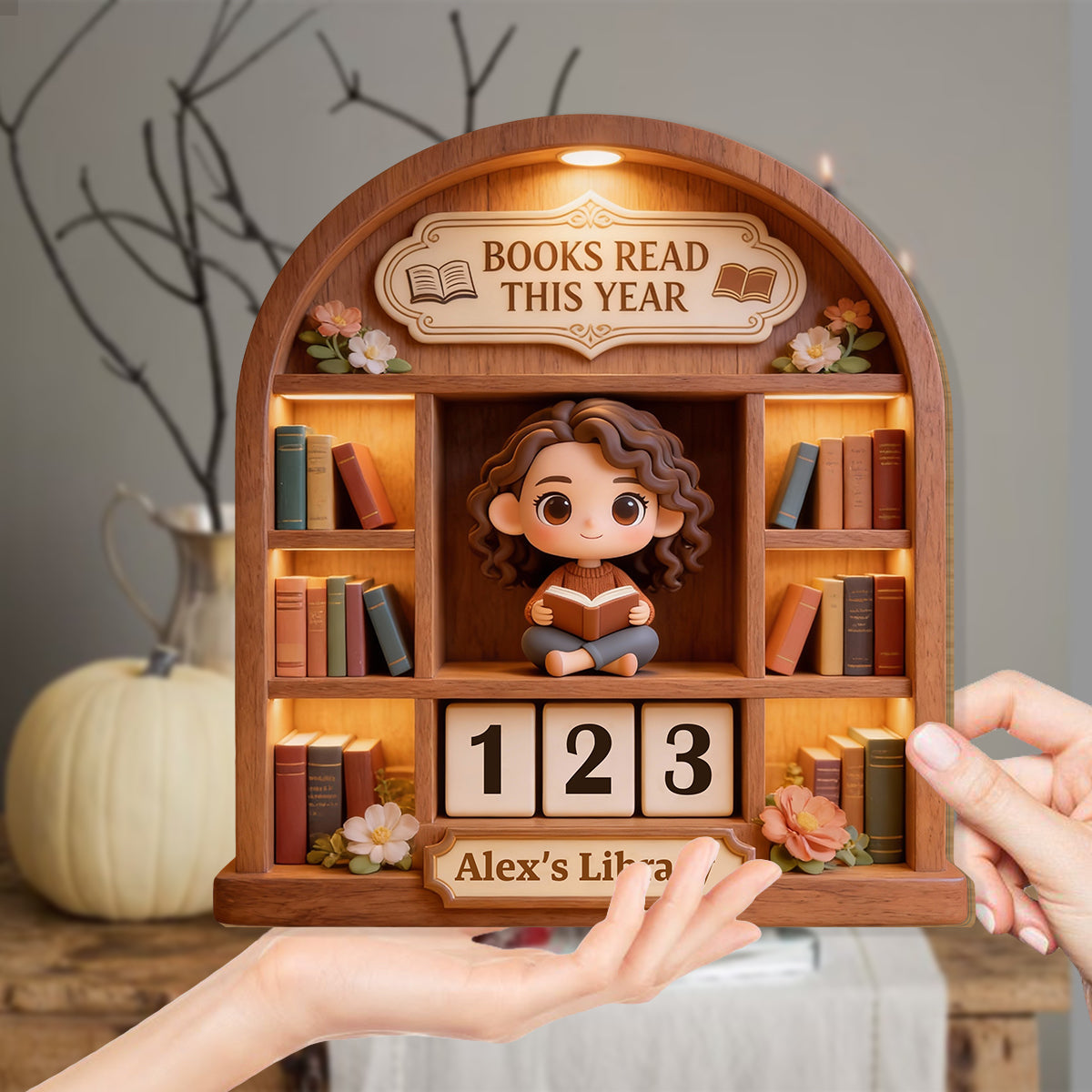Books Read This Year - Personalized Book Interchangeable Plaque