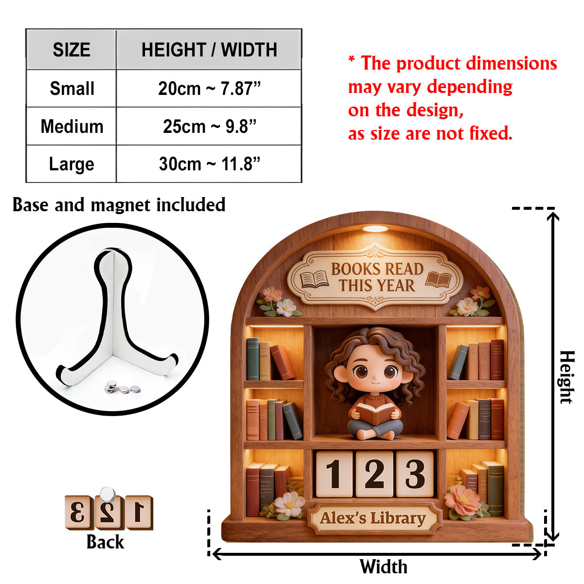 Books Read This Year - Personalized Book Interchangeable Plaque