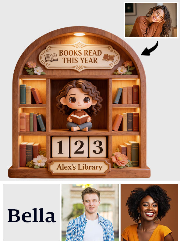 Books Read This Year - Personalized Book Interchangeable Plaque