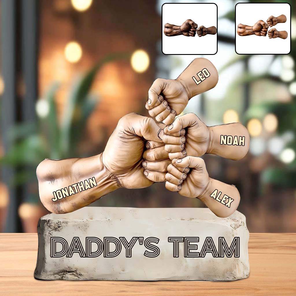 Daddy's Team - Personalized Father Custom Shaped Acrylic Plaque